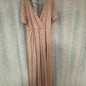 Baltic Born Lace Maxi Dress in Soft Pink